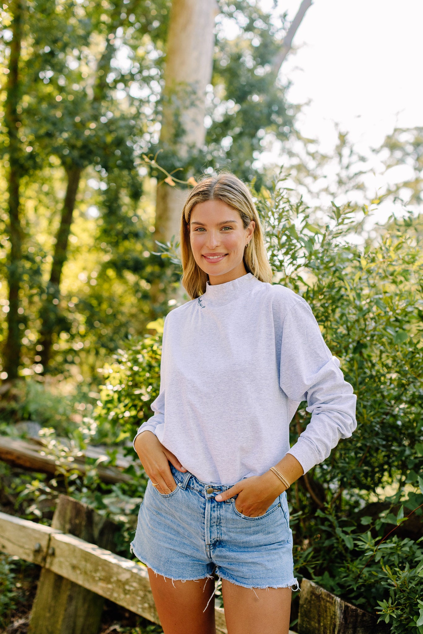 Just a Girl Mock Neck Tee