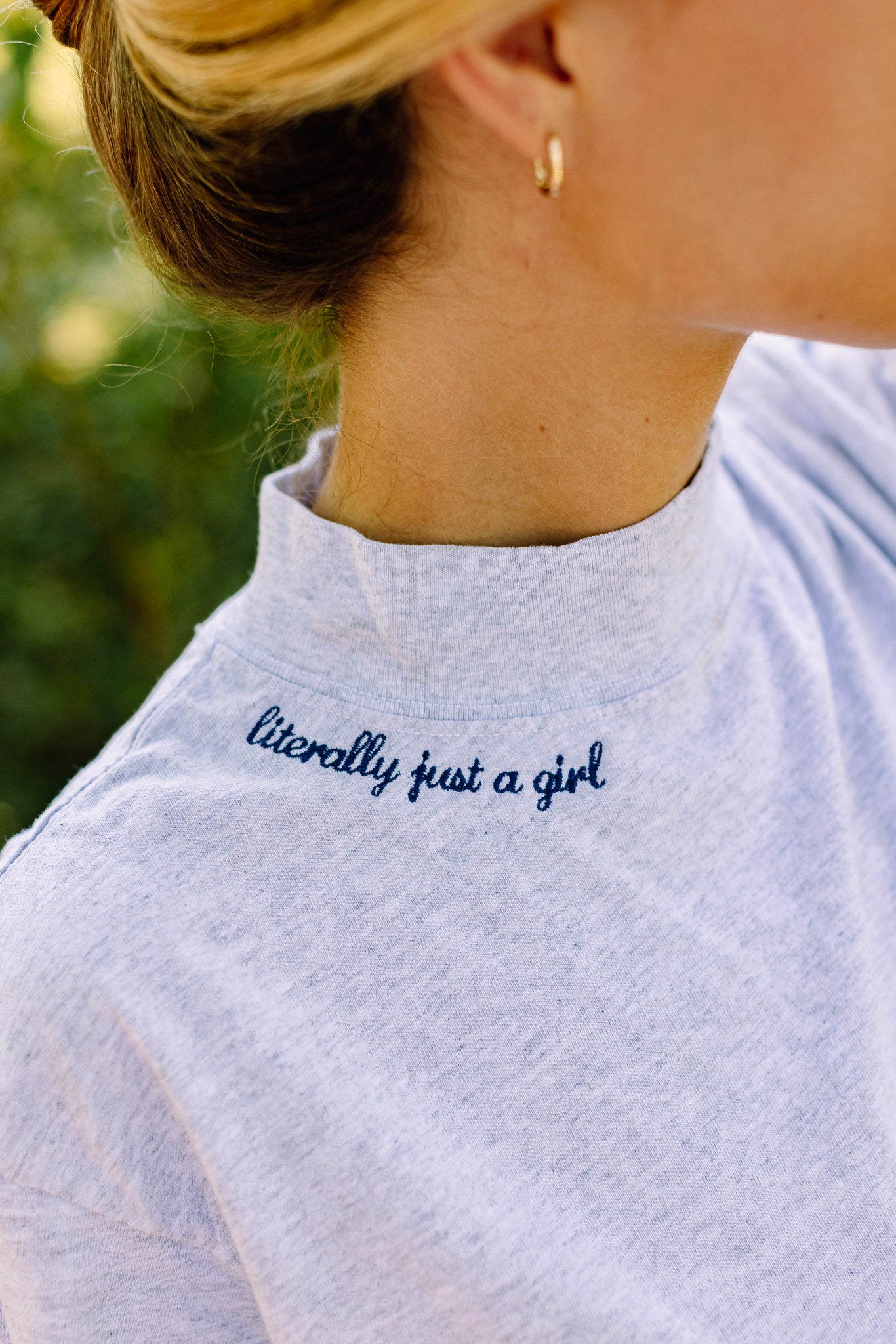 Just a Girl Mock Neck Tee