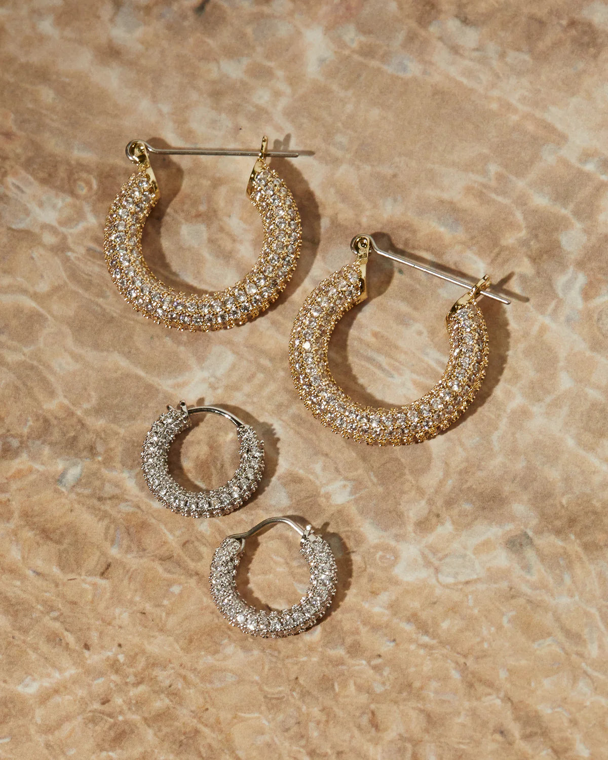 Pave Baby Amalfi Hoops