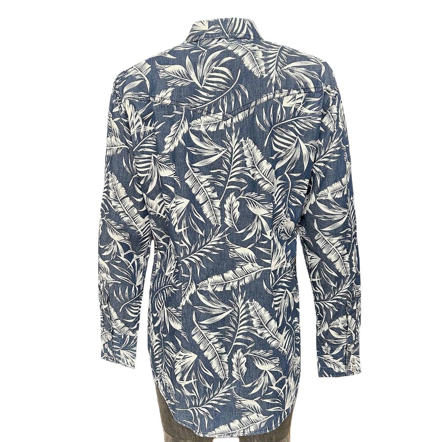 Denim Floral Print Western Shirt