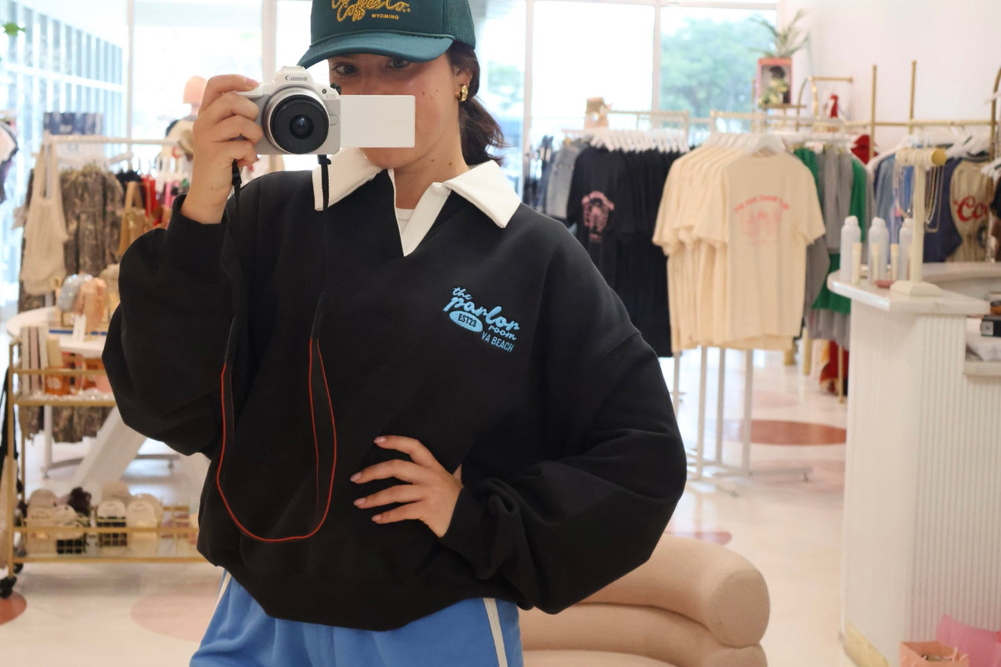 Parlor Core Embroidered Polo Sweatshirt
