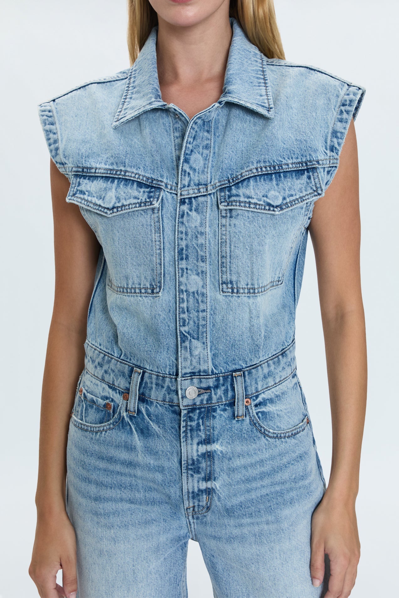 FINAL SALE - Ace Sleeveless Barrel Leg Jumpsuit