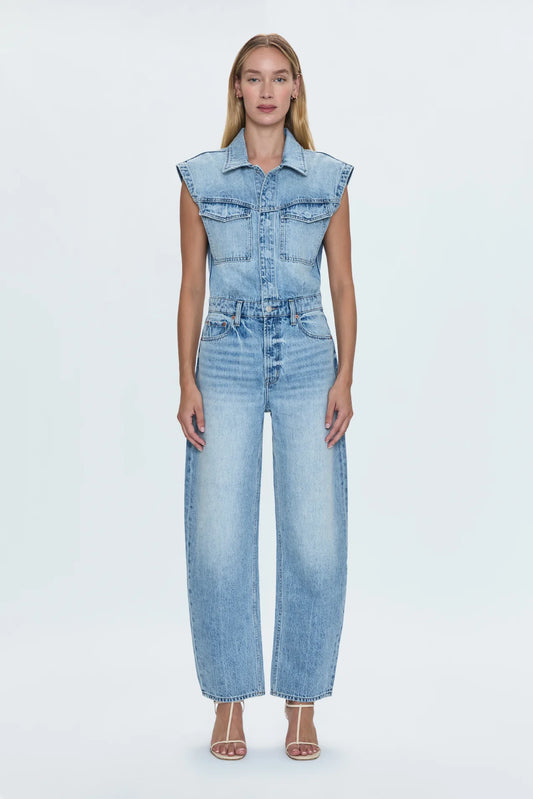 FINAL SALE - Ace Sleeveless Barrel Leg Jumpsuit