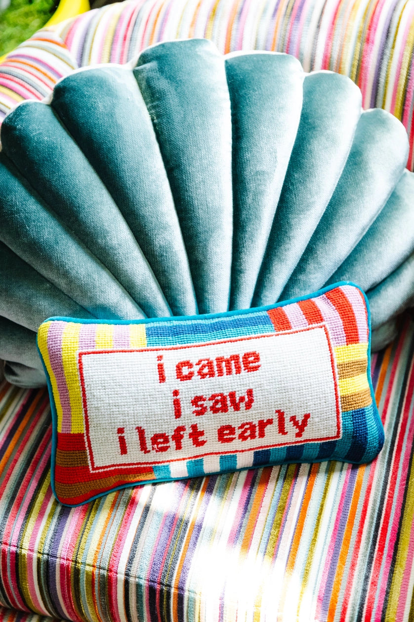 I Came I Saw Needlepoint Pillow