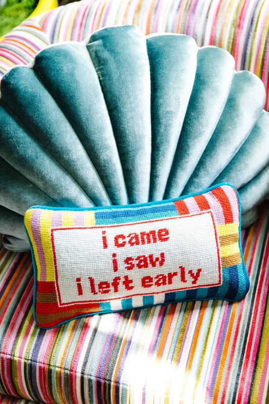 I Came I Saw Needlepoint Pillow