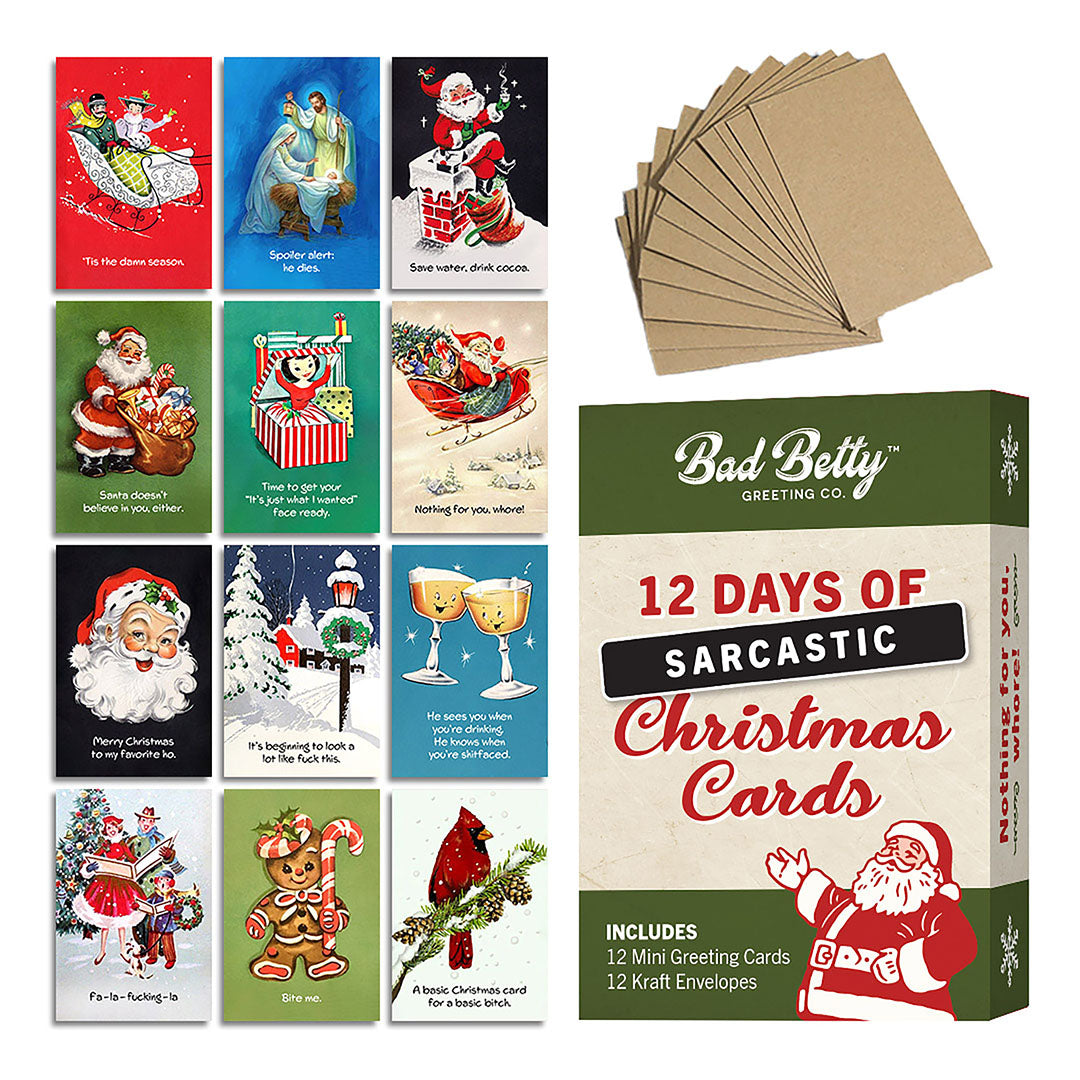 Mini 12 Days of Sarcastic Christmas Card Gift Set