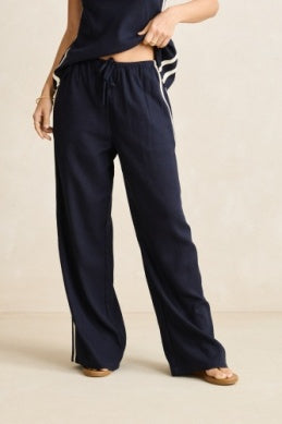 Contrast Linen Track Pant