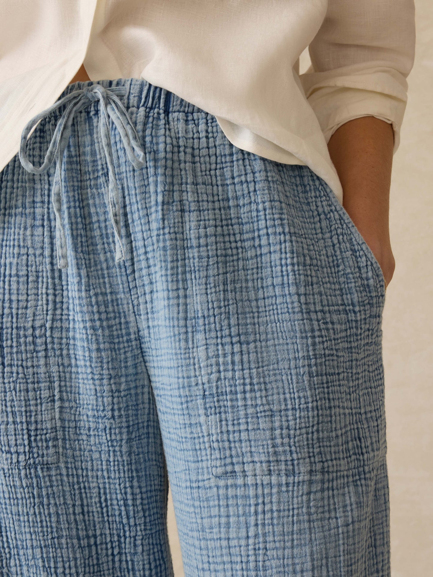Dune Cotton Gauze Drawstring Pant