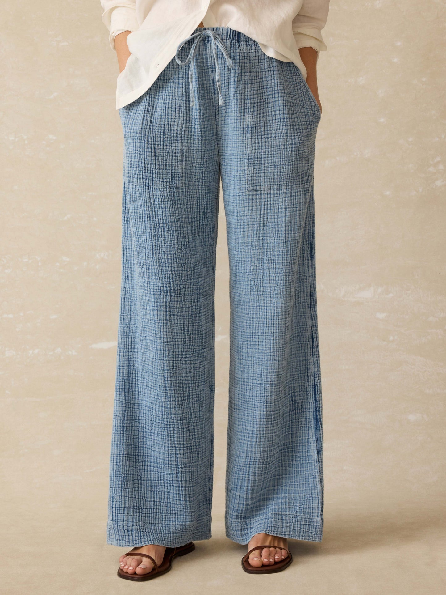 Dune Cotton Gauze Drawstring Pant
