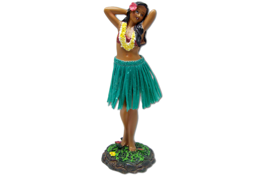 Leilani Girl in Green Skirt Posing Dashboard Doll