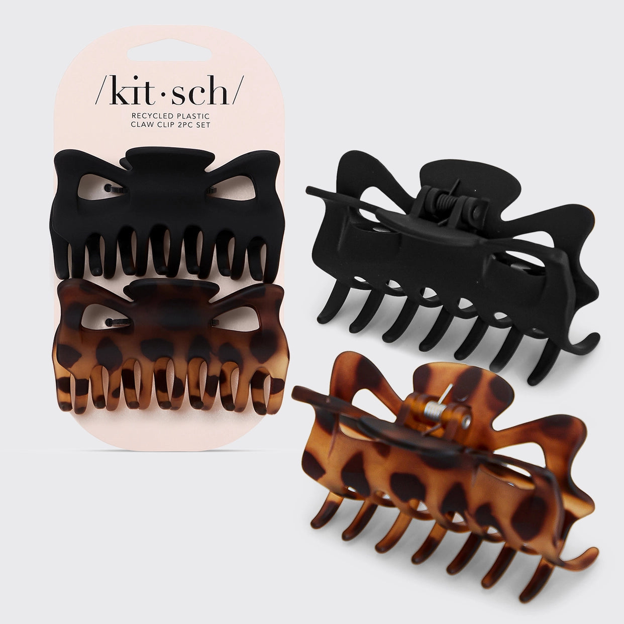 Recycled Plastic Large Claw Clip 2 PC Set