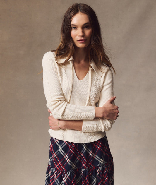 Ivy Cable Knit Polo