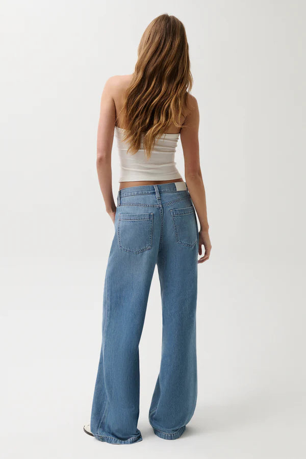 Jadyn Mid Rise Drawstring Palazzo Jean