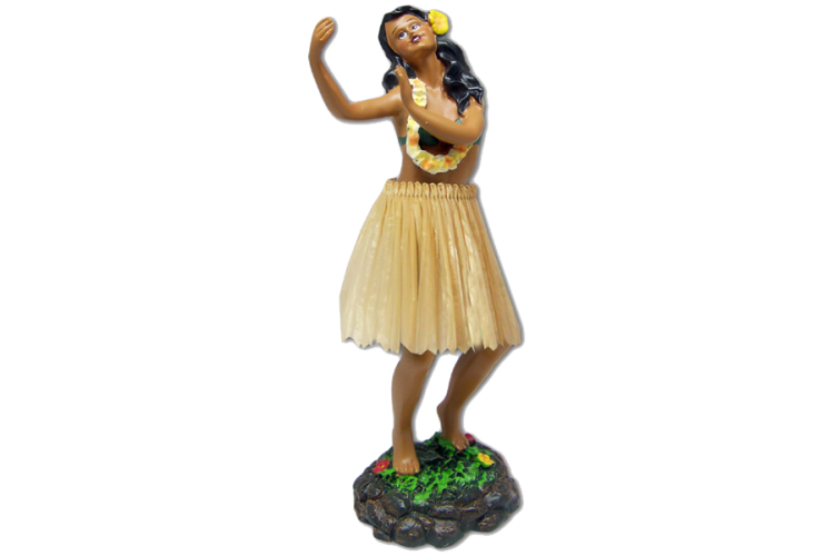 Leilani Girl in Natural Skirt with Dancing Pose Dashboard Doll