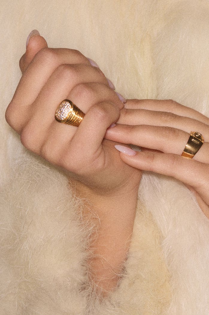 The Pave Oval Bezel Ring