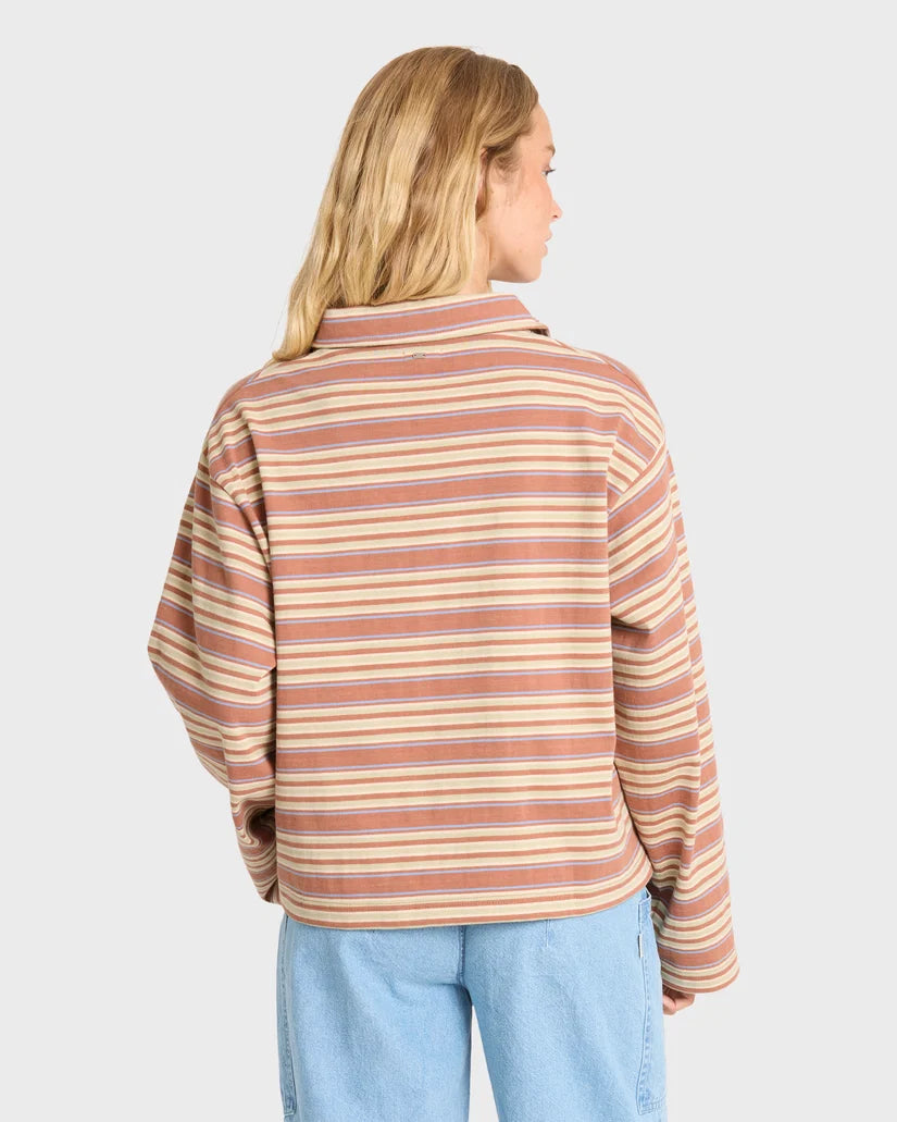 Sugar Stripe Long Sleeve Polo Shirt