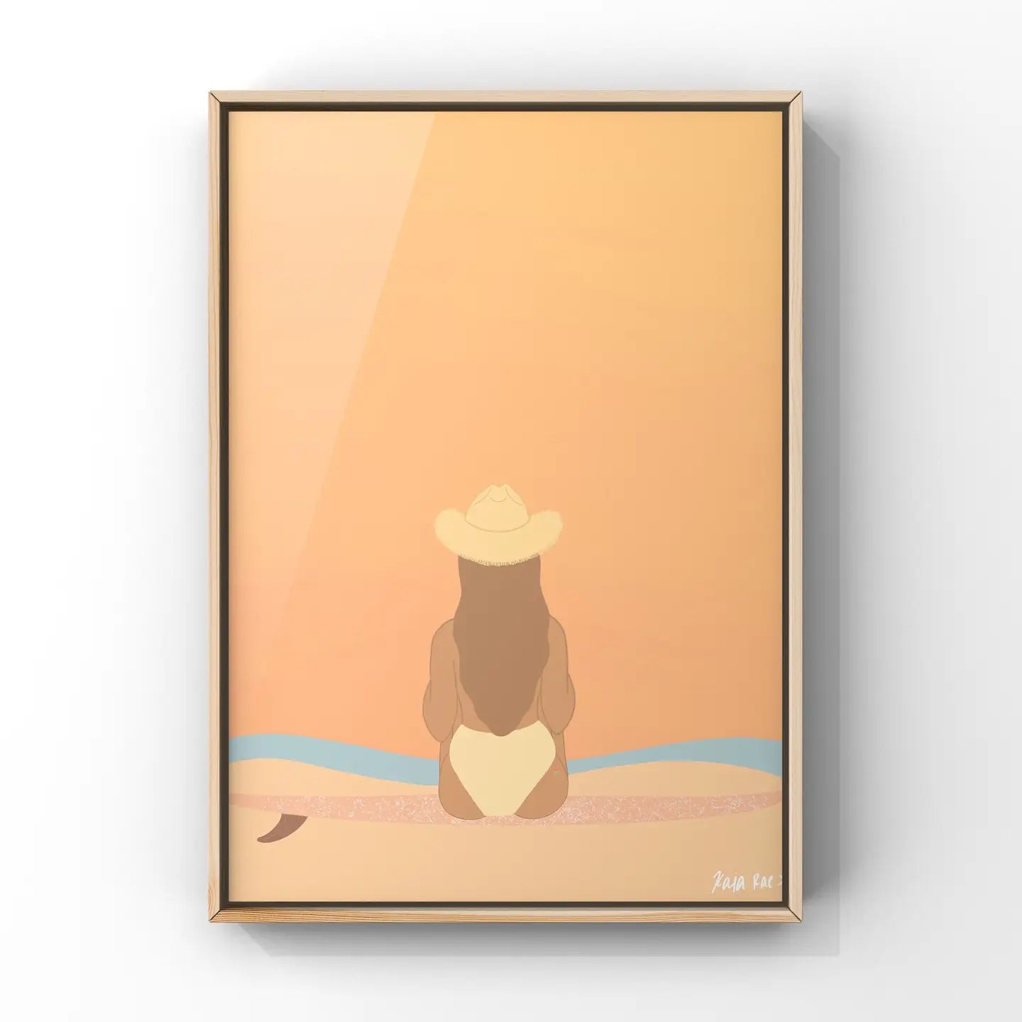Cowgirl Surfer Art Print