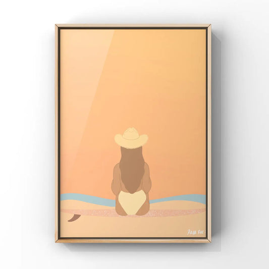 Cowgirl Surfer Art Print