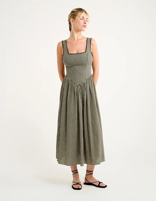 Toulouse Gingham Midi Dress