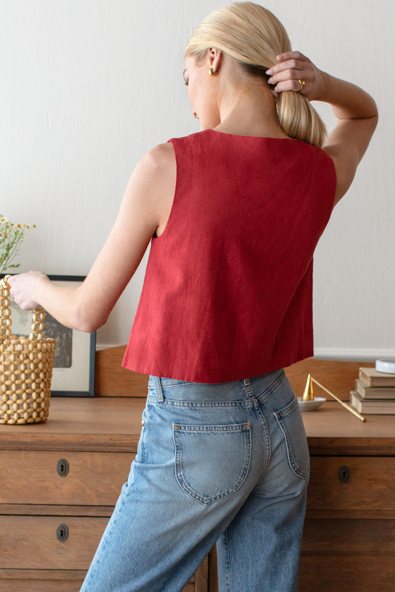 Button Front Wide Hem Top