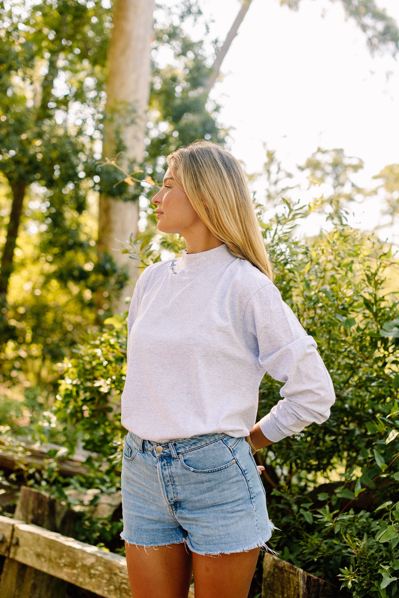 Just a Girl Mock Neck Tee