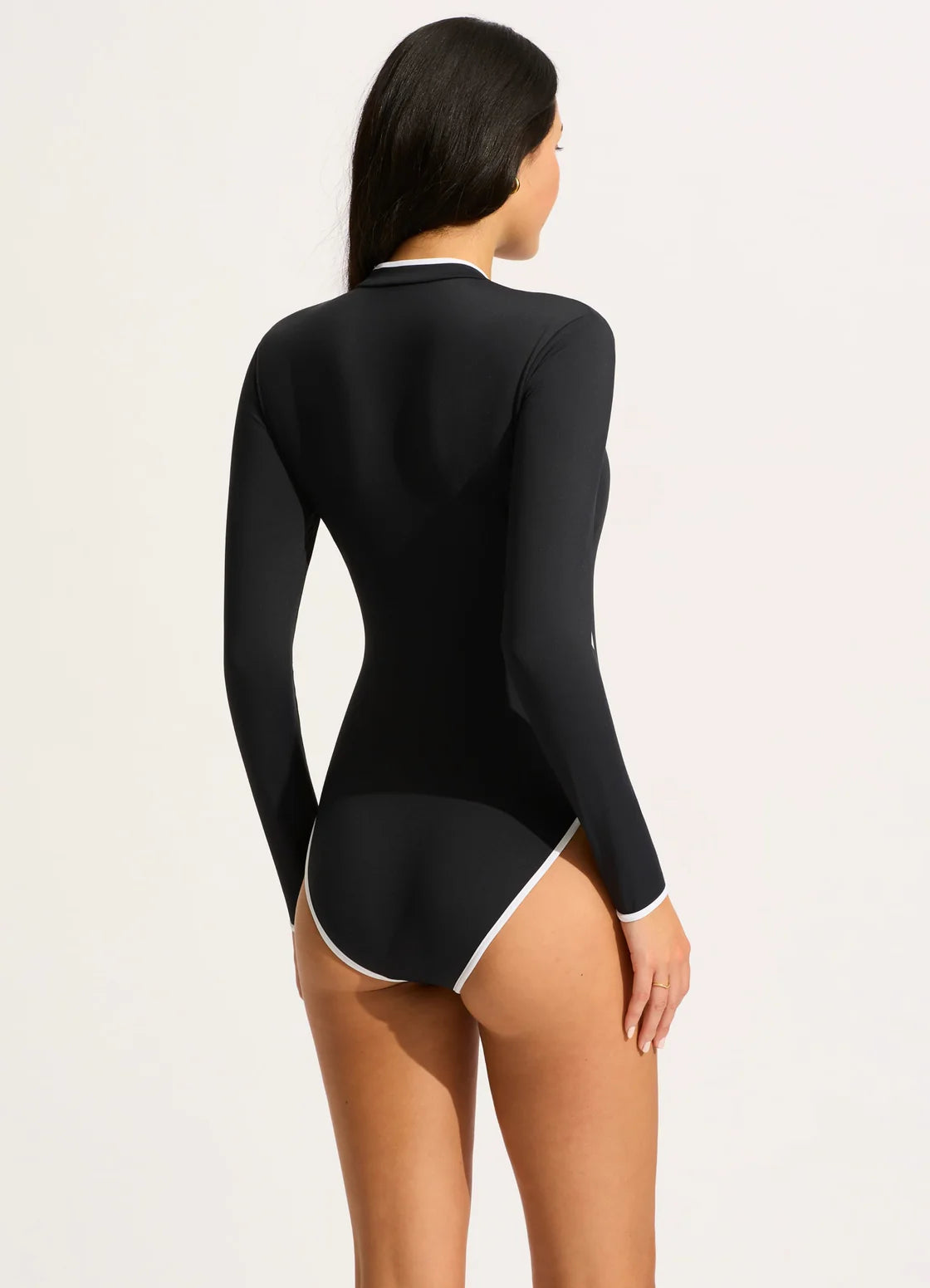 Long Sleeve Zip Front One Piece