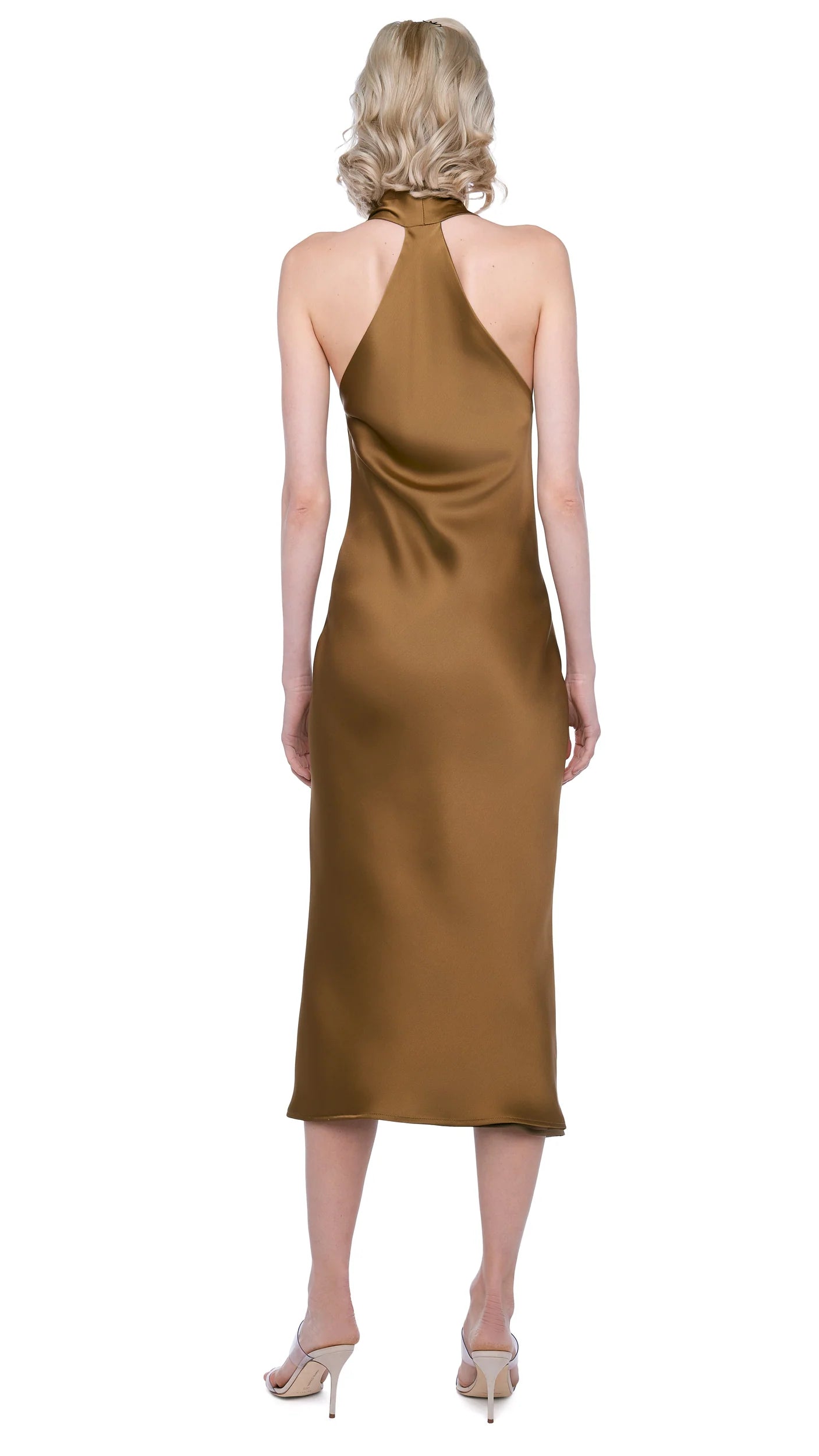 Halter Drape Dress to MidCalf