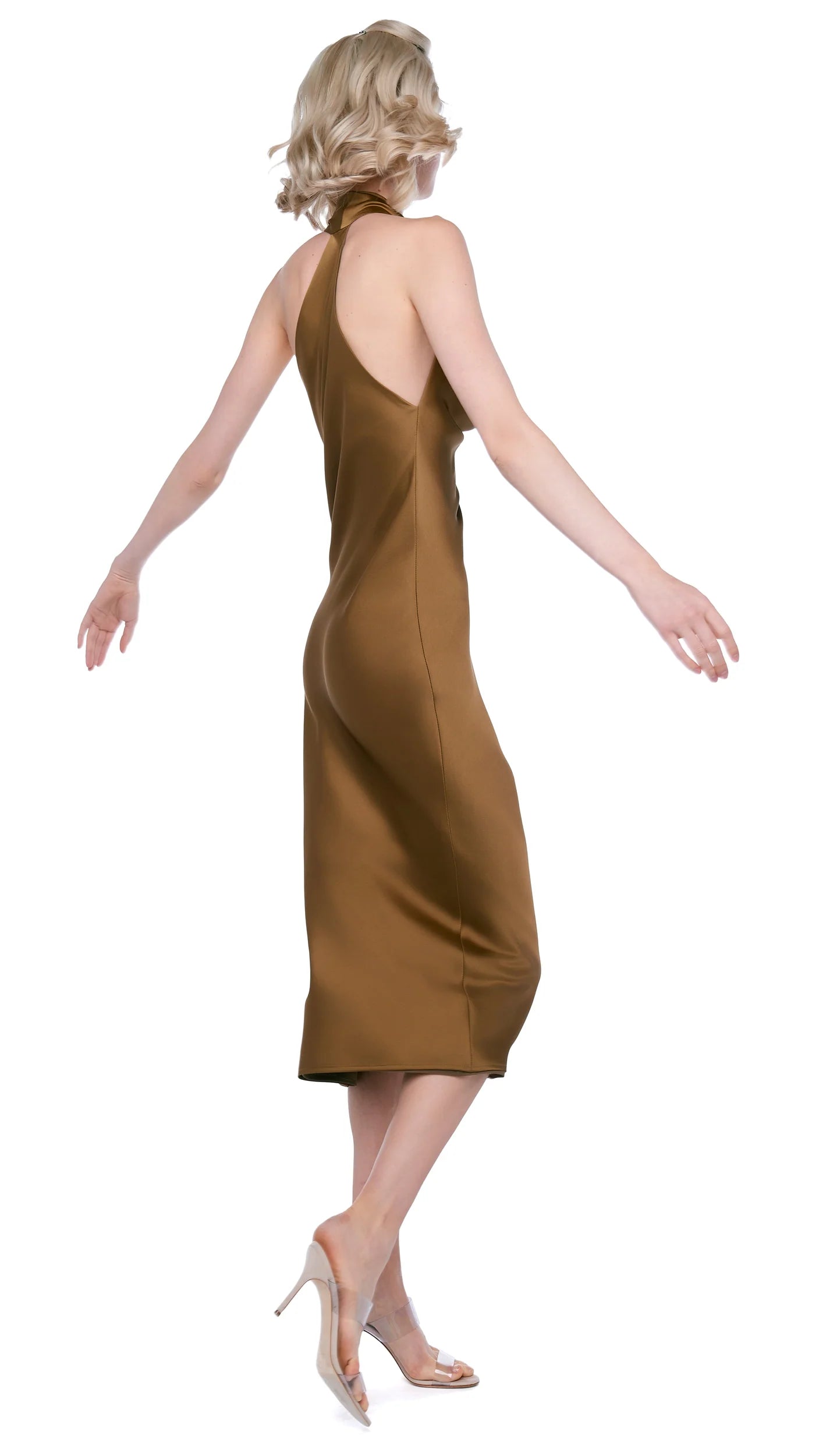 Halter Drape Dress to MidCalf