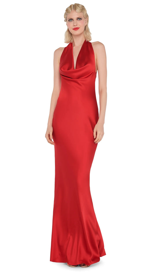 Halter Drape Bias Gown