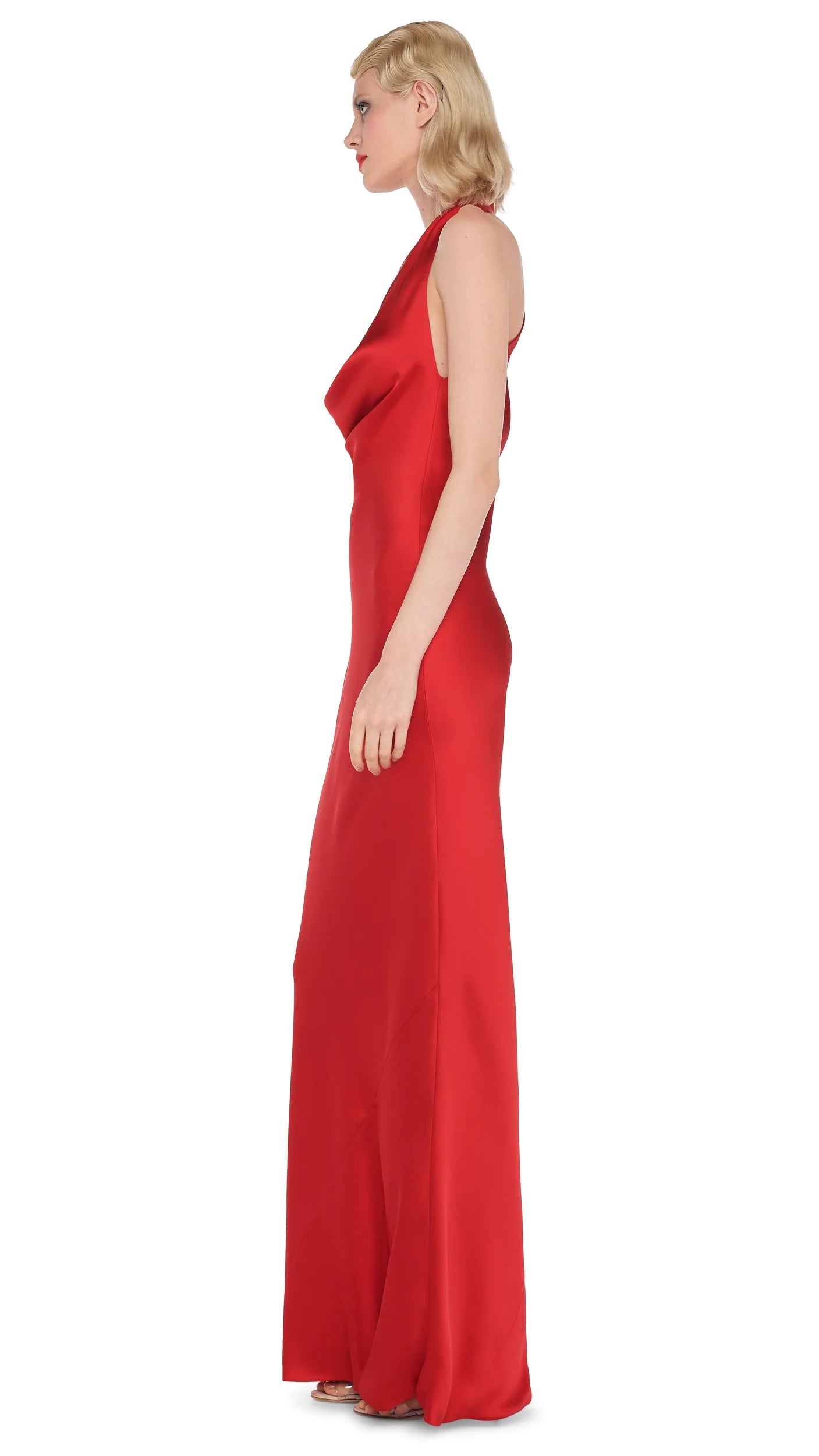 Halter Drape Bias Gown