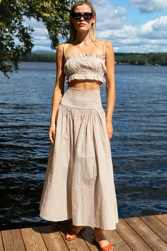 Smocked Maxi Skirt