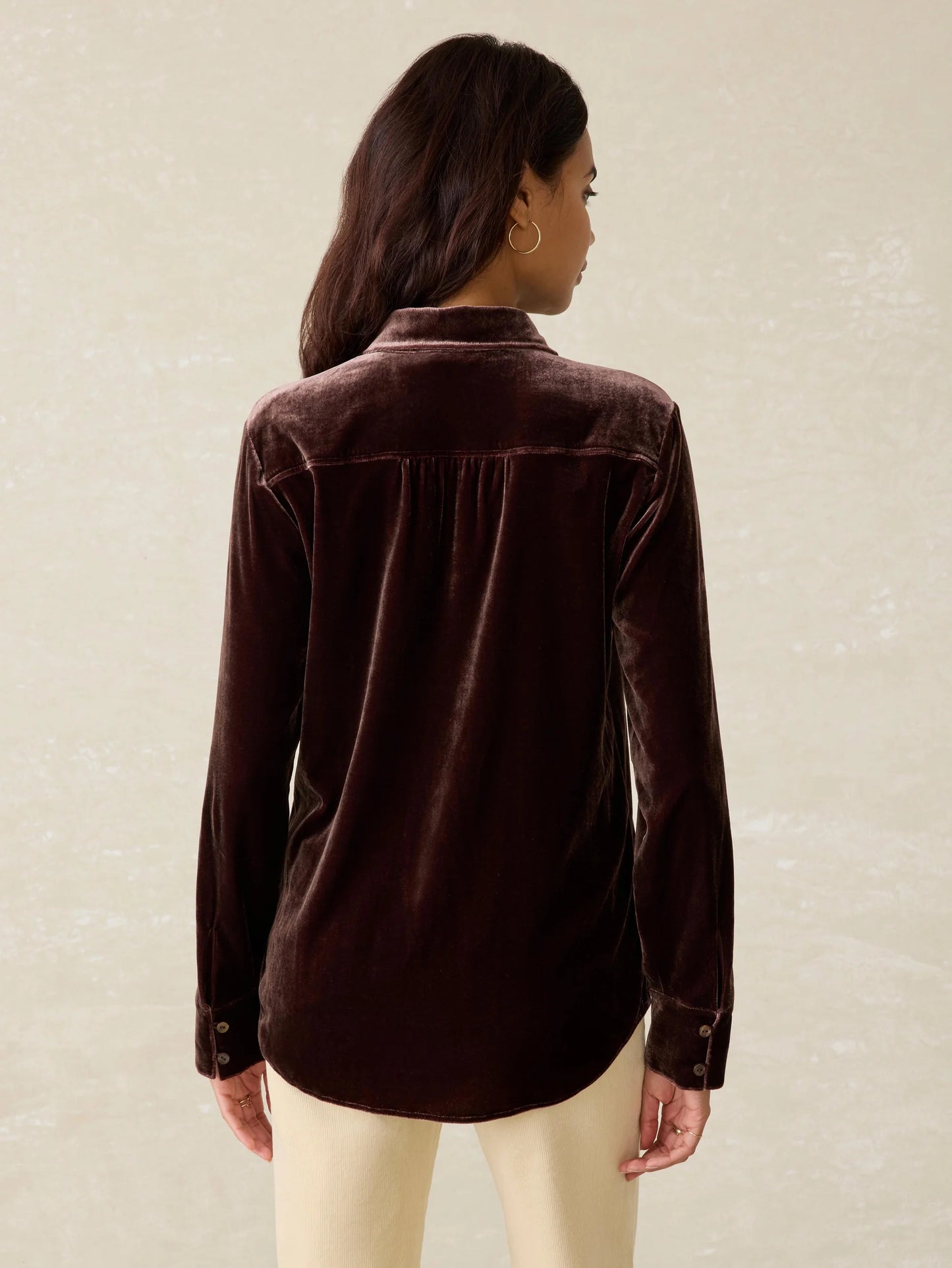 Stretch Silk Velvet Genevieve Shirt