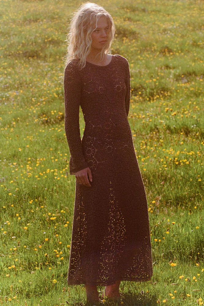 FINAL SALE- Helena Crochet Lace Gown