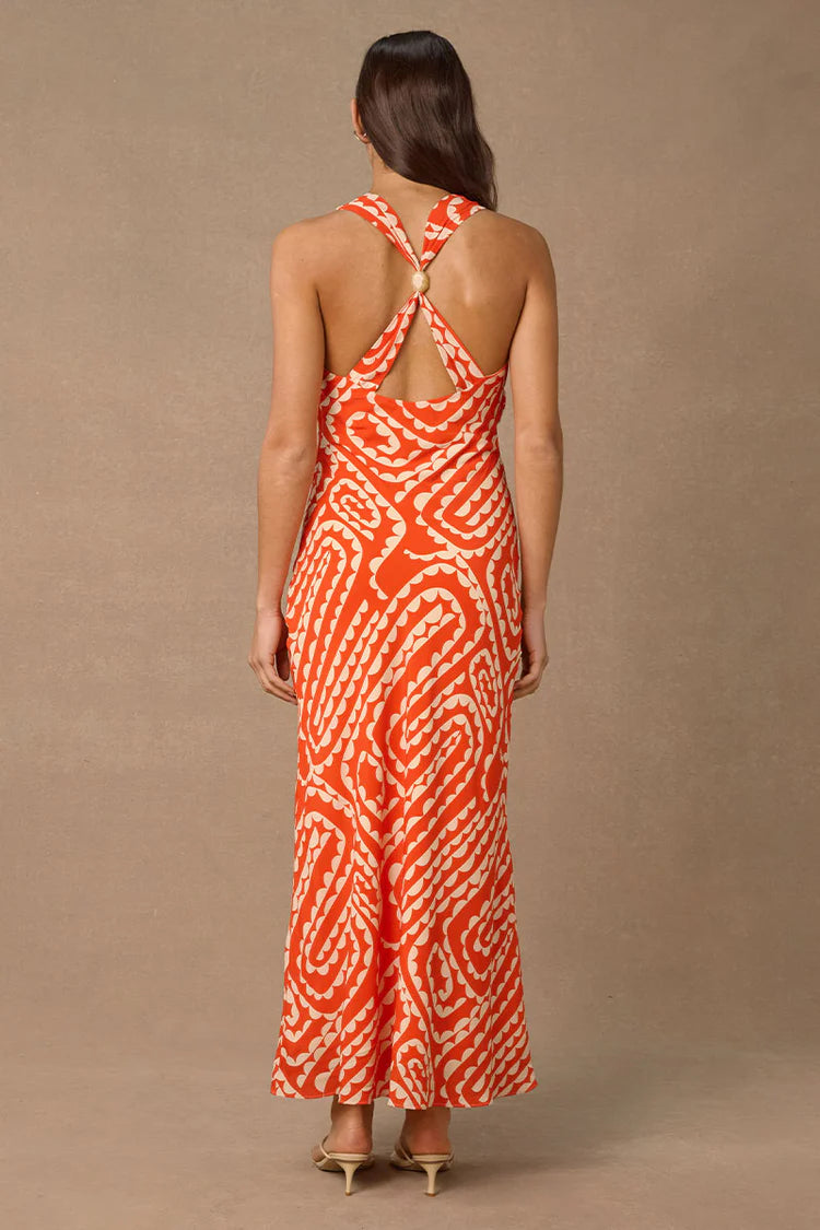 Tempo Print Maxi Dress