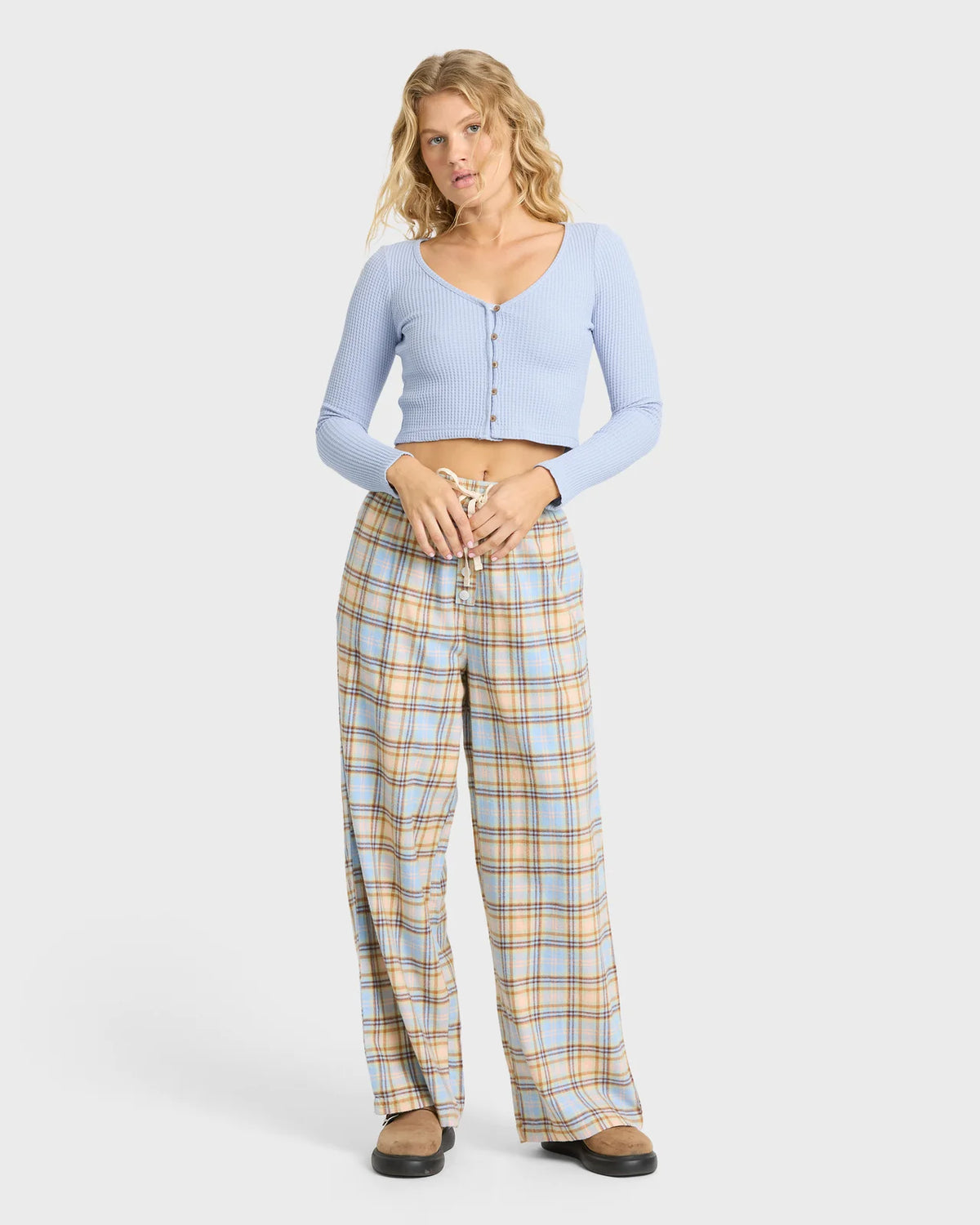 Paxton Long Sleeve Waffle Knit Top