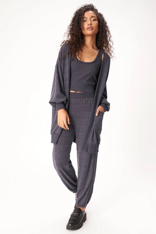 Just Relax Heathered Cozy Seamed Cardigan