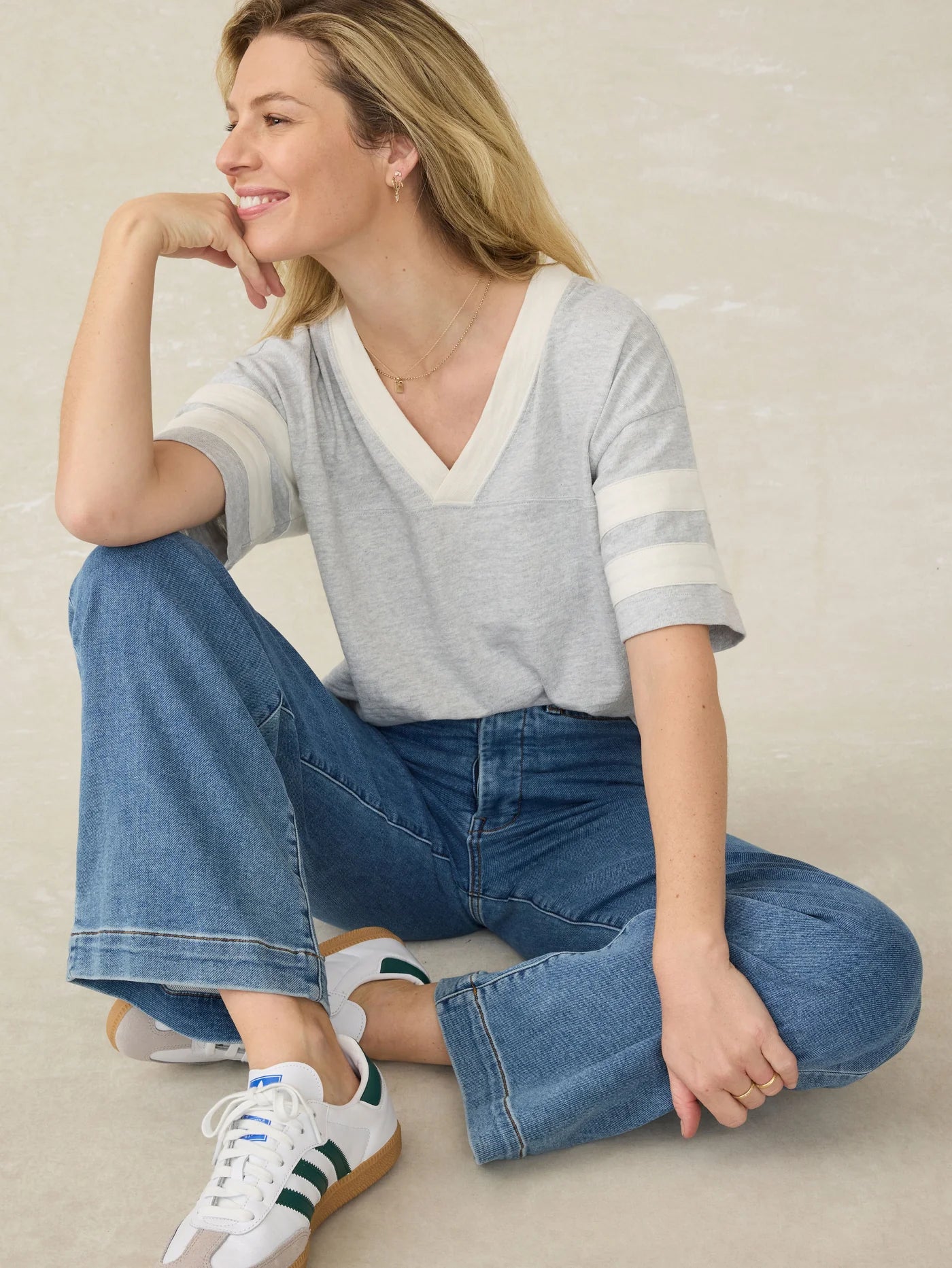 Sunwashed Slub Varsity Tee