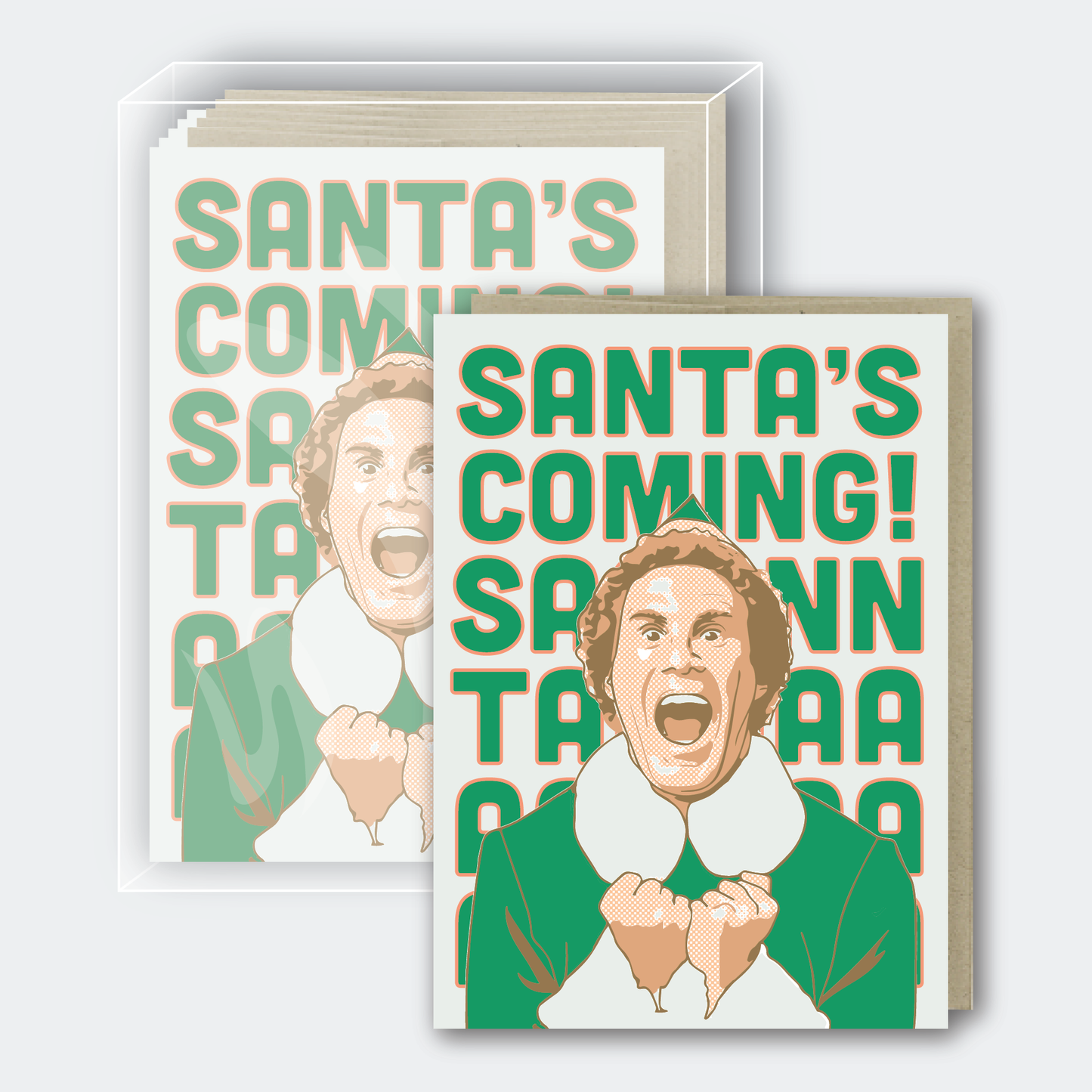 Box Set of 10 - Santa's Coming Cards