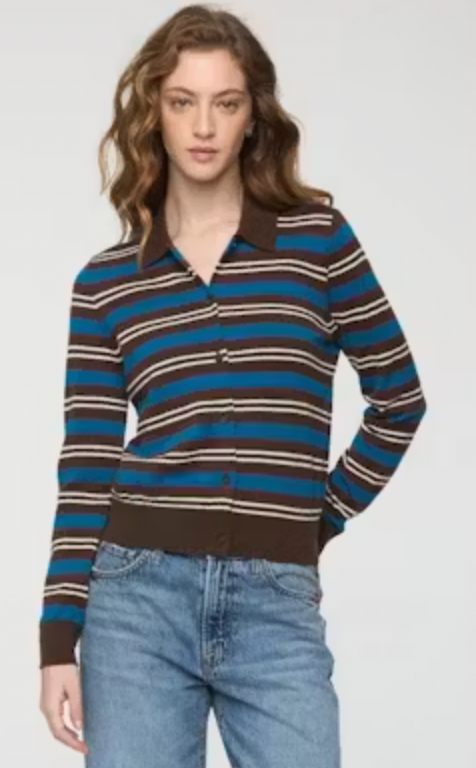 Lyvia Long Sleeve Merino Polo Cardigan