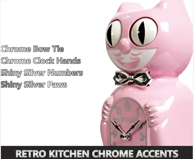 Retro Pink Kitchen Edition Kit-Cat Klock