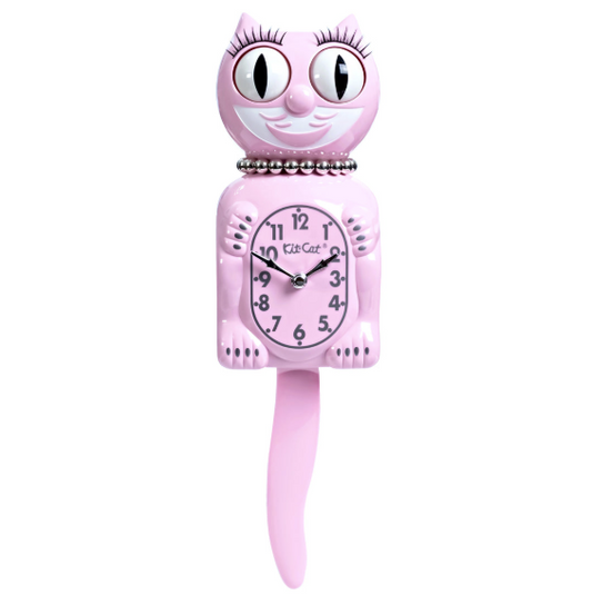 Retro Pink Lady Kitchen Edition Kit-Cat Klock