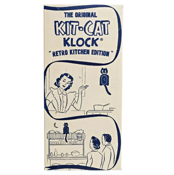 Retro Pink Lady Kitchen Edition Kit-Cat Klock