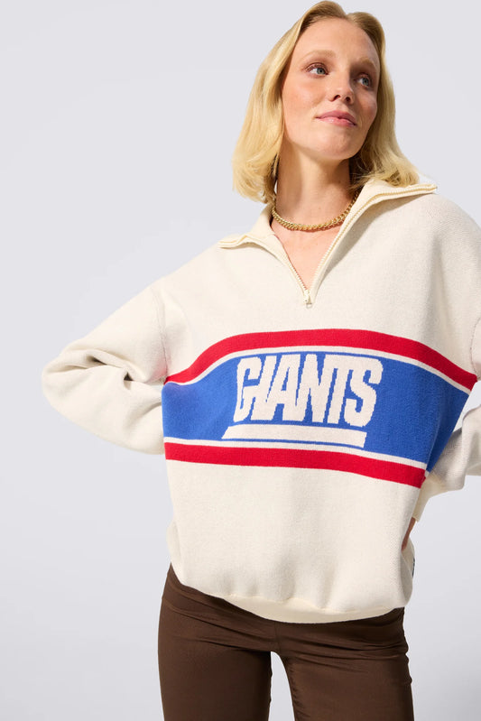 Logo Stripe Quarter Zip Sweater