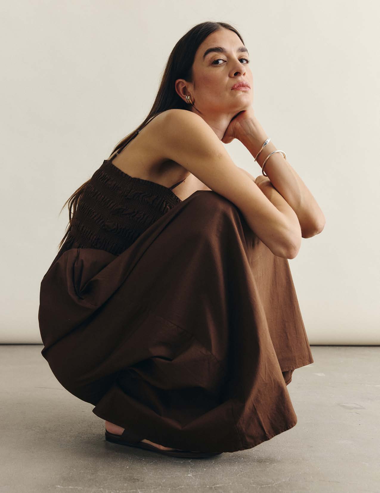 FINAL SALE - Bianca Shirred Bodice Dress