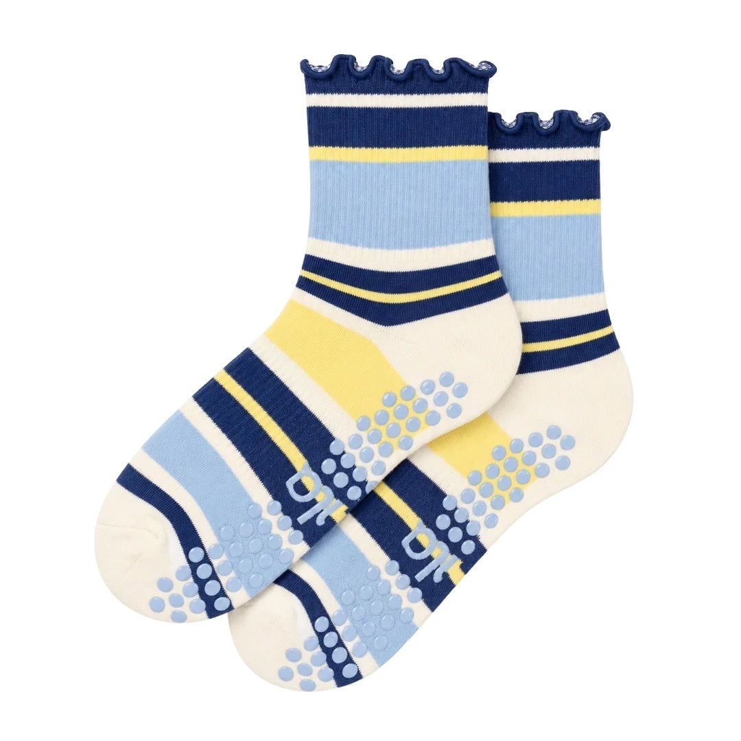 The Blueberry Lemon Striped Grip Sock