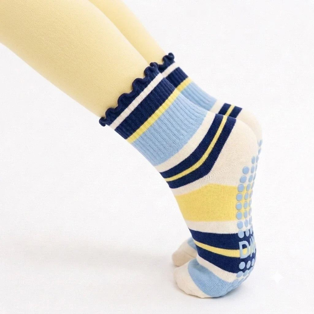 The Blueberry Lemon Striped Grip Sock