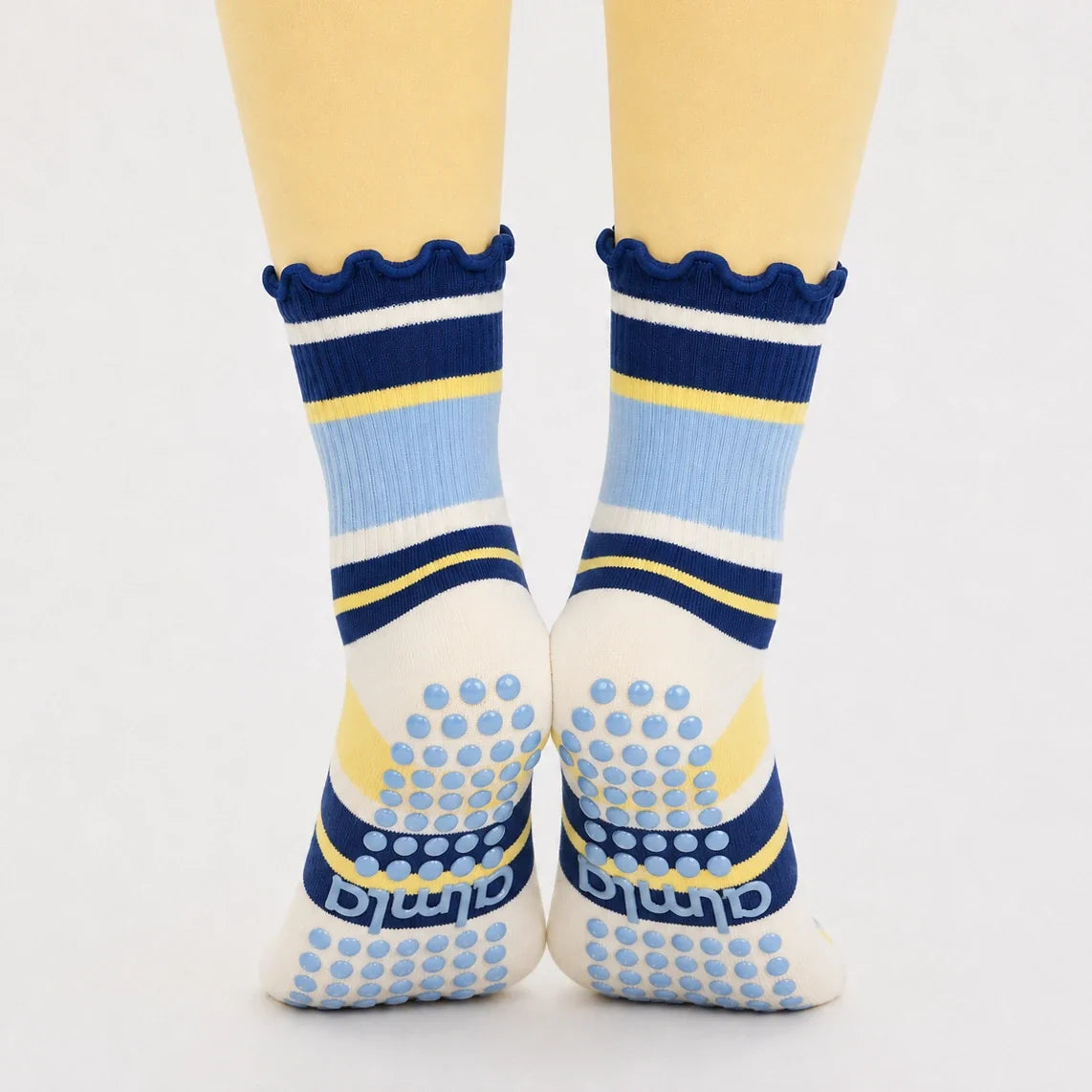 The Blueberry Lemon Striped Grip Sock