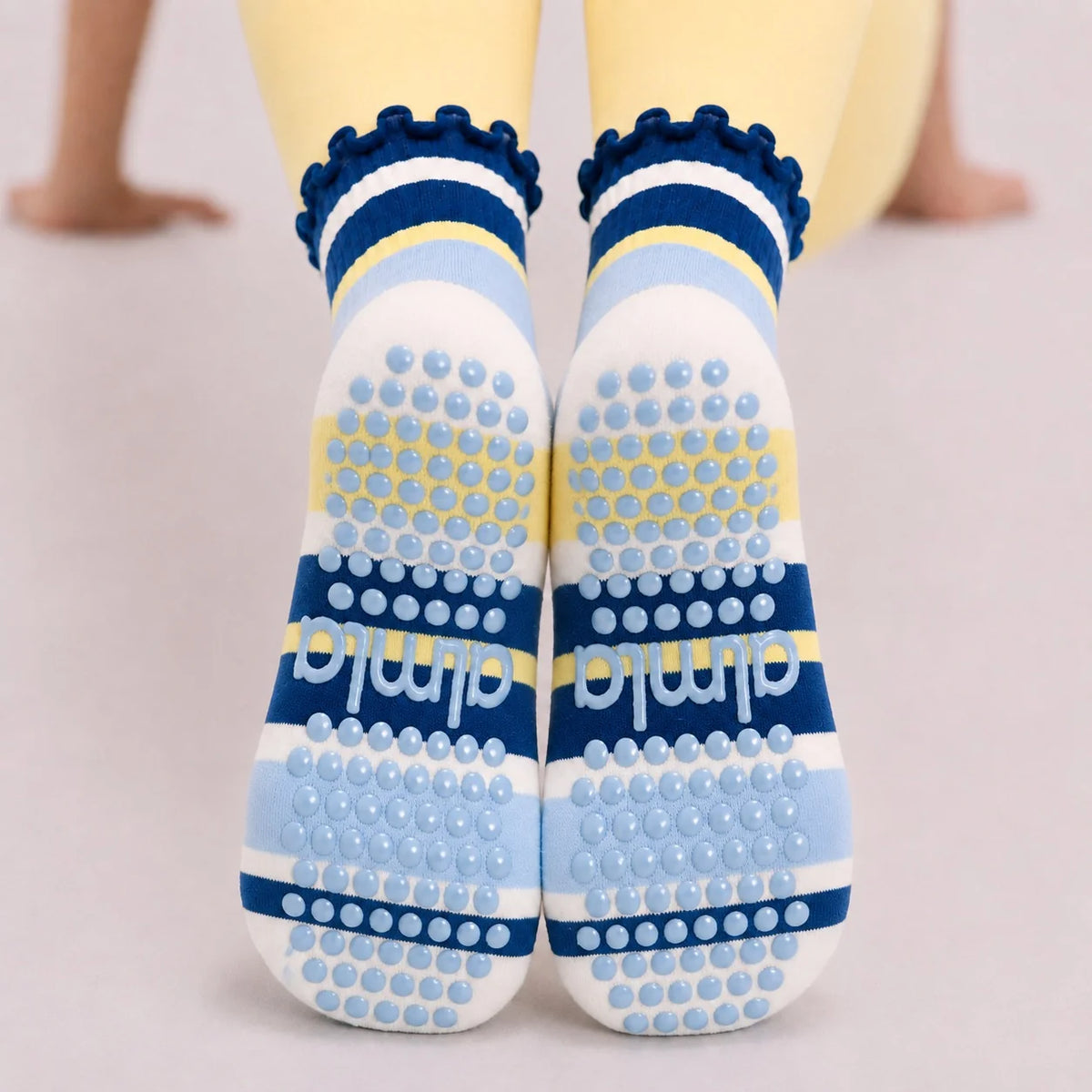 The Blueberry Lemon Striped Grip Sock