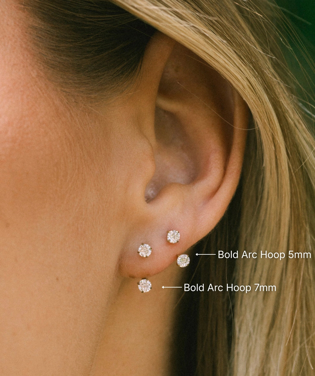 Bold Arc Hoop Earrings- 7mm