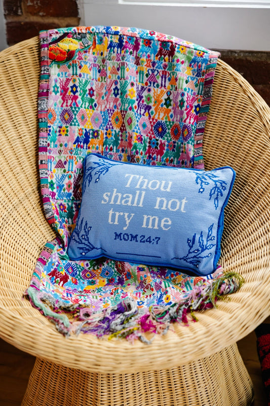 Try Me Needlepoint Pillow